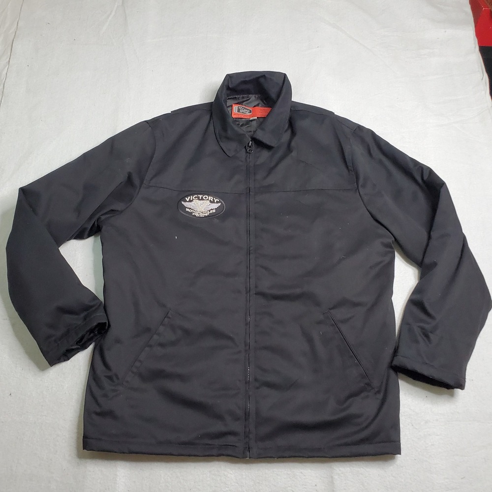 Victory Mens Motorcycle Jacket Black Polaris Embroidered Patch Size XL